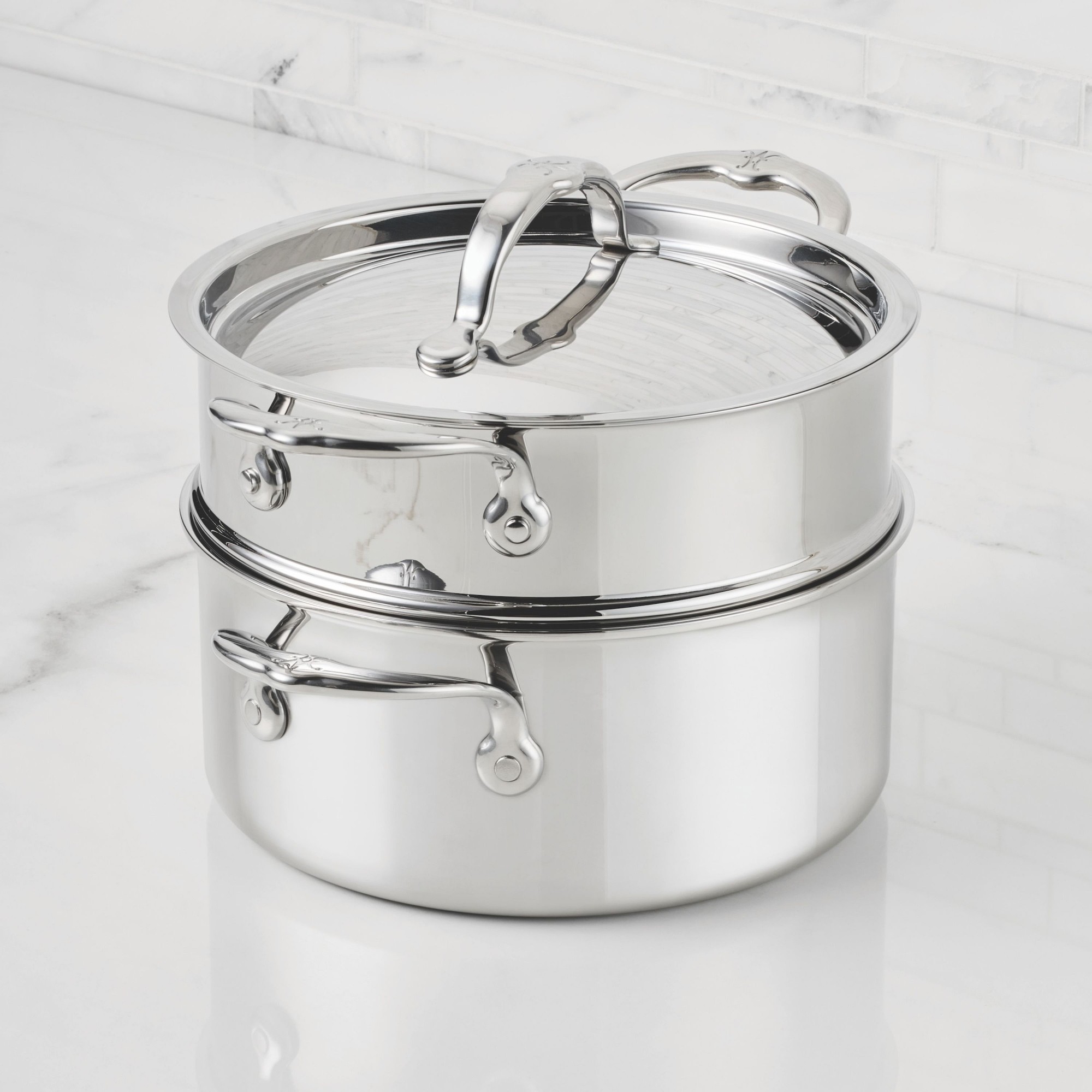 Hestan ProBond Luxe Professional Clad Stainless-Steel Soup Pot & Steamer Set, 3-Qt. Simolary simolary.com