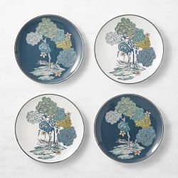 OPEN BOX:Scalamandré x Williams Sonoma Sea of Trees Appetizer Plates, Set of 4