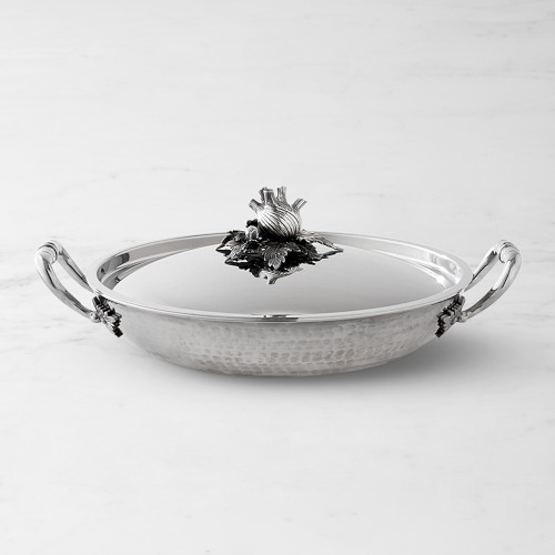 Ruffoni Opus Prima Hammered Stainless-Steel Gratin with Fennel Knob, 4-Qt.