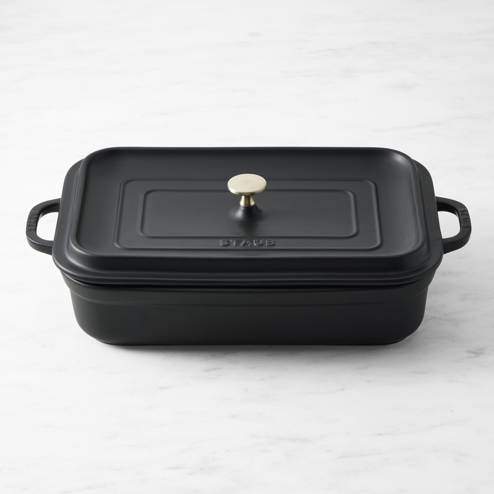 Staub Stoneware Rectangular Covered Baker, 4.8-Qt. - Matte Black