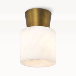 Hazel Alabaster Flush Mount, Natural Brass