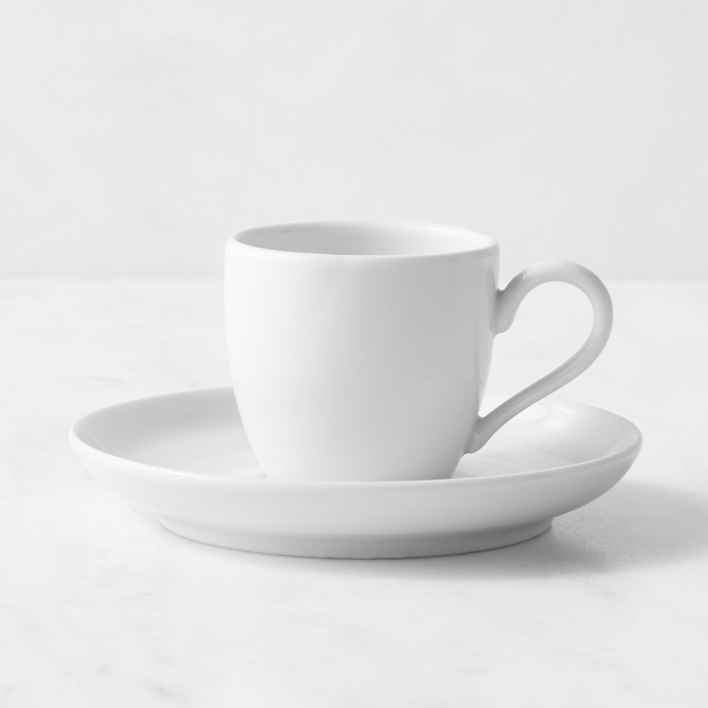 Pillivuyt Coupe Porcelain Espresso Cups & Saucers - Set of 2