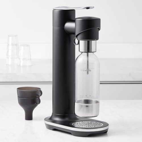 Breville InFizz Fusion Sparkling Beverage Maker without CO2 Cylinder, Black Truffle