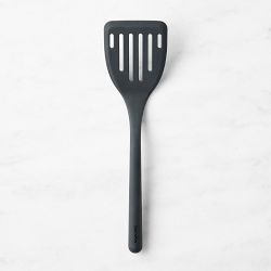 Greenpan Silicone Slotted Turner, Charcoal Grey