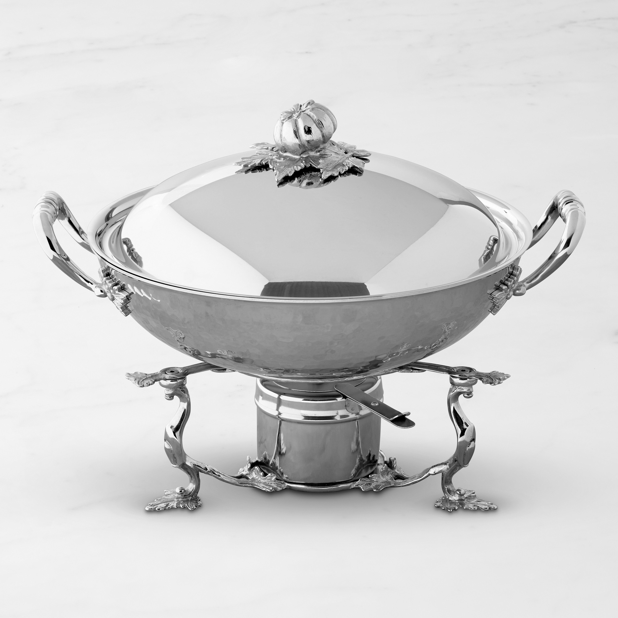 Ruffoni Opus Prima Hammered Stainless-Steel Wok with Warming Stand, 15.25″ Simolary simolary.com