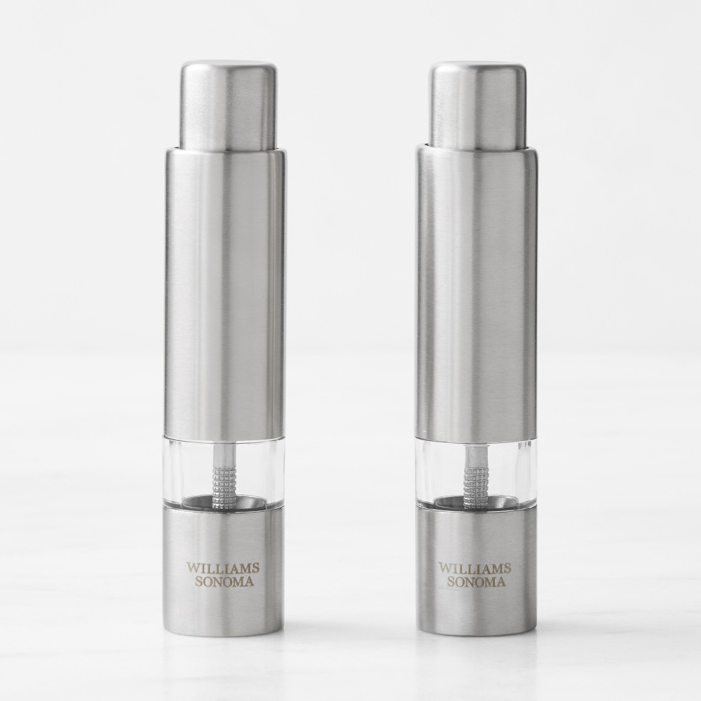 Williams Sonoma Thumb Salt & Pepper Mills Set, 5" - Stainless-Steel