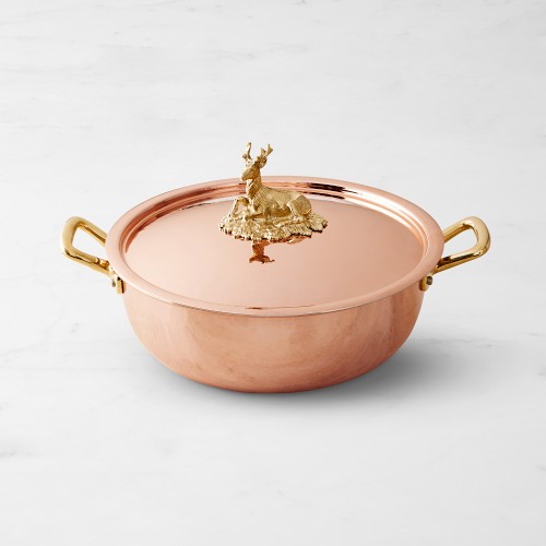 Ruffoni Historia Hammered Copper Chef Pot with Stag Knob, 4-Qt. Simolary simolary.com