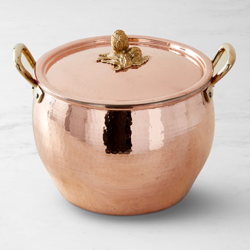 Ruffoni Historia Hammered Copper Stockpot with Artichoke Knob Simolary simolary.com
