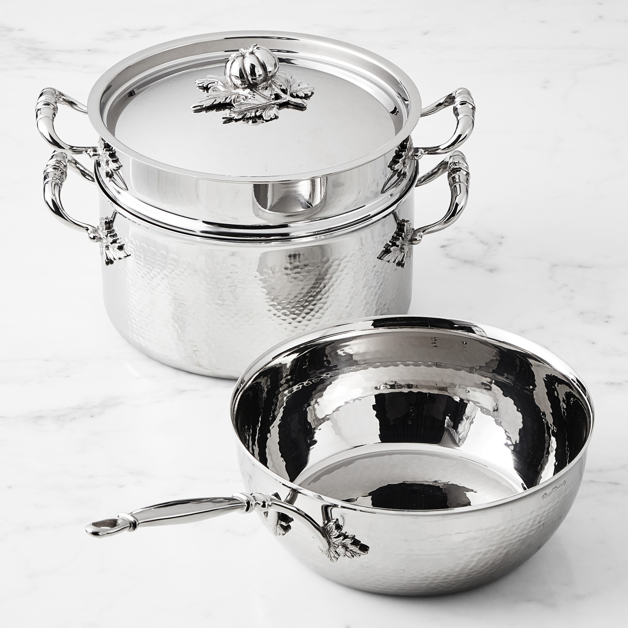 Ruffoni Opus Prima Hammered Stainless-Steel 4-Piece Pasta Set Simolary simolary.com