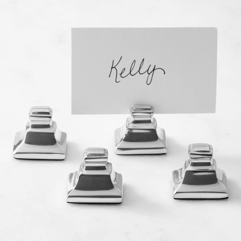 Heirloom Place Card Holders - Set of 4, Silver