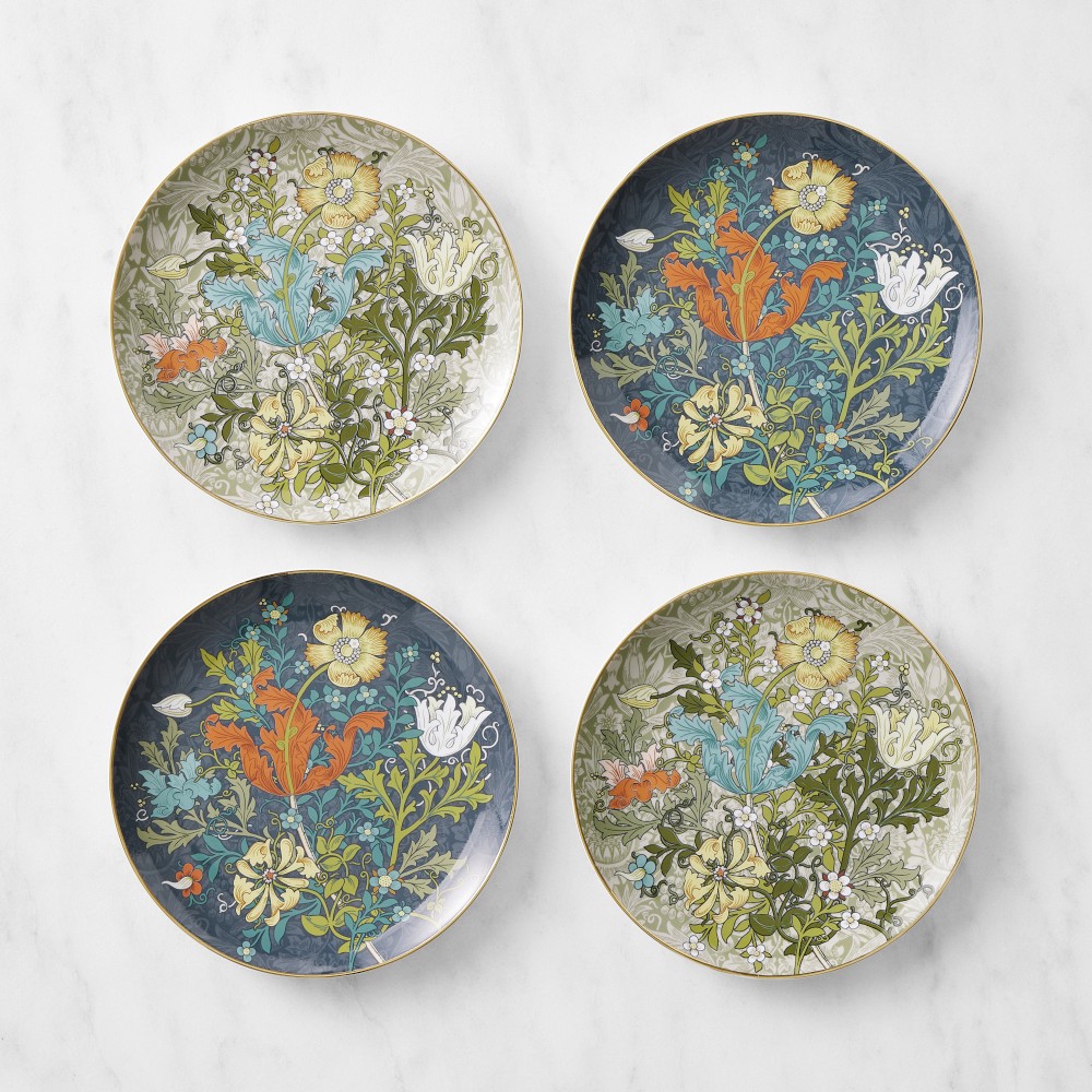 Morris & Co. x Williams Sonoma Cotswold Mixed Salad Plates, Set of 4 - Mixed