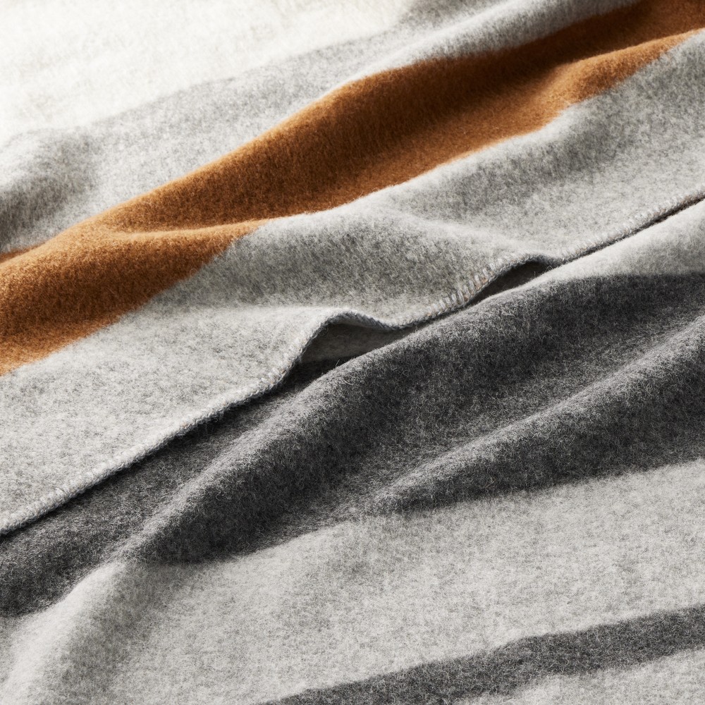 Italian Boiled Wool Stripe Throw - 50" x 70", Bronze
