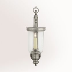 Georgian Hurricane Wall Sconce, Antique Nickel, Small