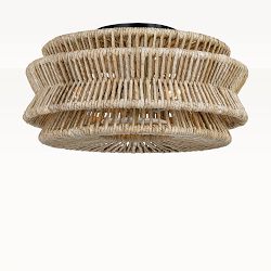 Antigua Drum Semi-Flush Mount, Bronze, Large