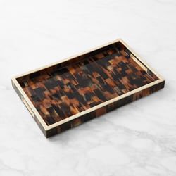 OPEN BOX:Horn and Bone Tray, Dark, Rectangular, 13" X 22"