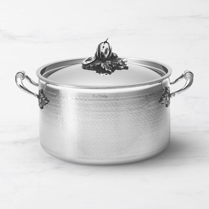 RUFFONI ルフォーニpumpkin knobパンプキンノブイタリア製両手鍋 Ruffoni Opus Prima Hammered Stainless-Steel Stock Pot with Squash