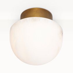 Parker Alabaster Flush Mount, Natural Brass