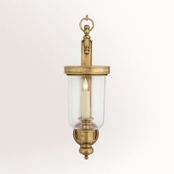 Georgian Hurricane Wall Sconce, Antique-Burnished Brass, Small