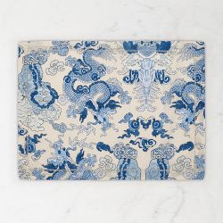 Matouk Schumacher Magic Mountain Placemats, Set of 4, Porcelain Blue