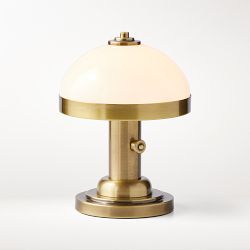 OPEN BOX:Rowan Cordless Mini Table Lamp, Antique Brass
