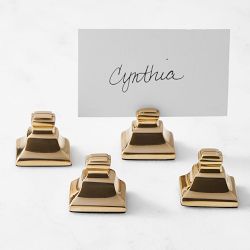 Heirloom Name Card Holders, Set of 4, Gold
