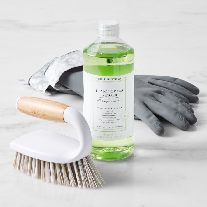 Williams Sonoma Lemongrass Ginger All Purpose Cleaner with Gloves & Scrubbing Brush