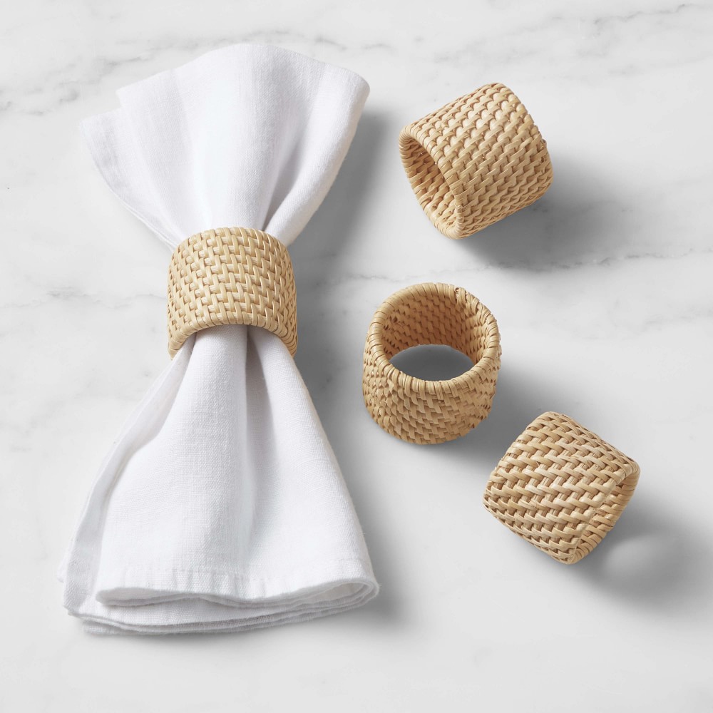 Light Woven Napkin Rings - Set of 4