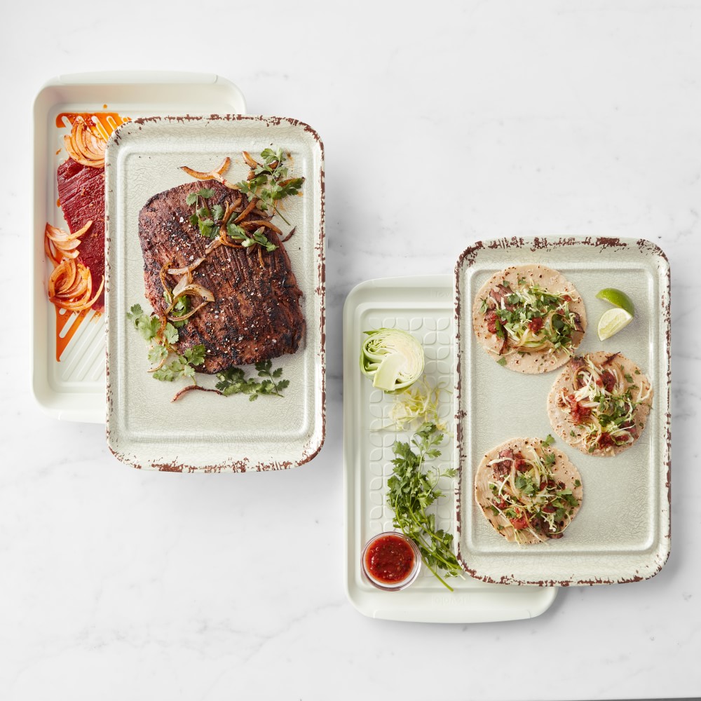 Williams Sonoma Rustic 4-Piece Grill Marinade & Prep Trays - Rustic Melamine