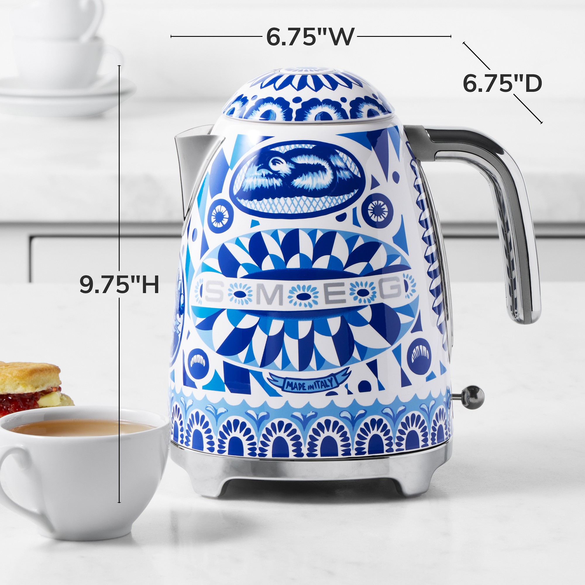 SMEG Dolce & Gabbana Electric Kettle, Blu Mediterraneo Sansujyuku sansujyuku.com
