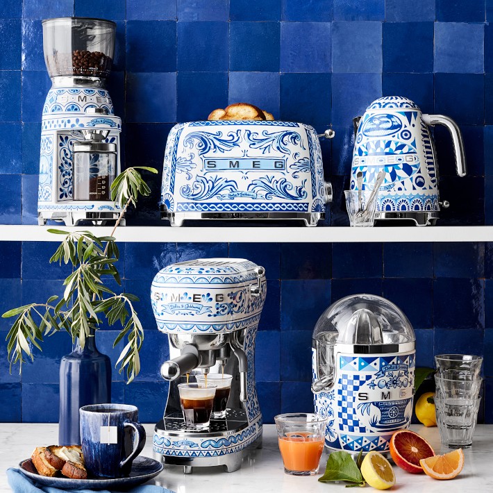 SMEG Dolce & Gabbana 2-Slice Toaster Blue | Williams Sonoma