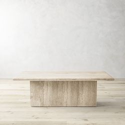 Ortega Travertine Rectangular Coffee Table (48" )