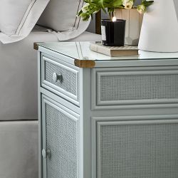 Sylvie Cane 1-Drawer Cabinet Nightstand (18&rdquo;)