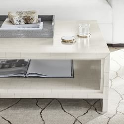 Faux Bone Rectangular Coffee Table (56")