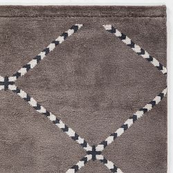 Moroccan Diamond Hand Knotted Rug, Dark Oak