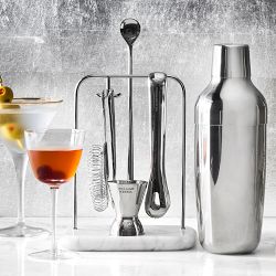 Williams Sonoma Encore Bar Tool Set with Marble Stand &amp; Shaker