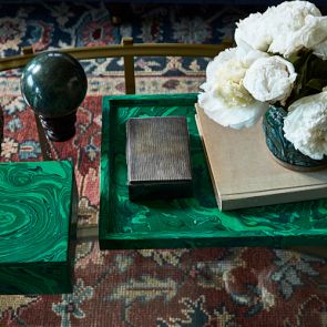 Faux Malachite Tray – Handcrafted Decor | Williams Sonoma
