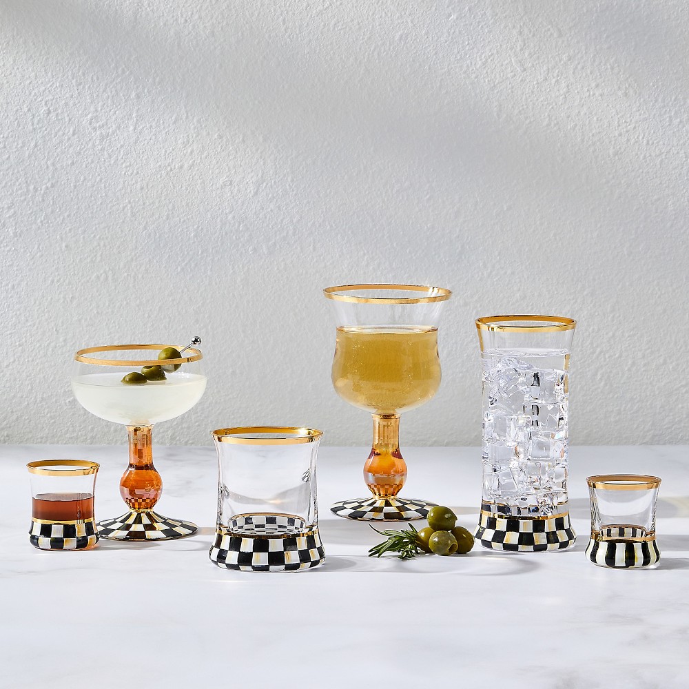 MacKenzie-Childs Courtly Check Coupe Glass by Williams Sonoma Home