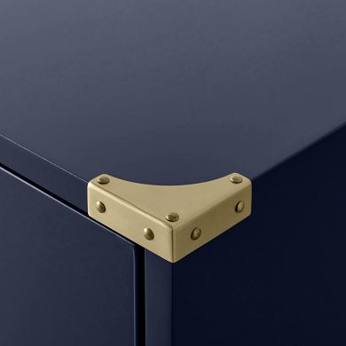 Campaign 6 Drawer Dresser, Navy Lacquer, Antique Brass | Williams Sonoma
