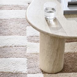 Marina Travertine Sculptural Coffee Table (55")