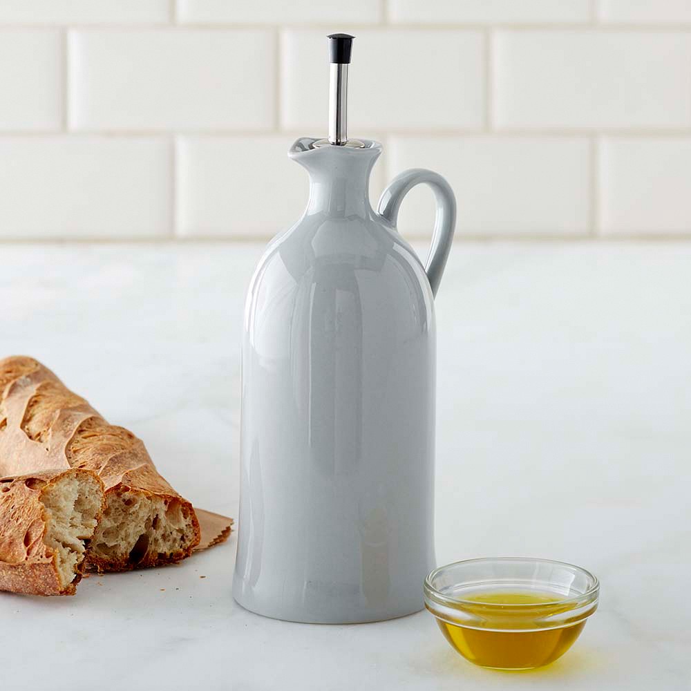 Ponsas French Porcelain Oil Container, Grey - Grey