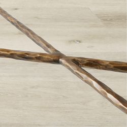 Azurra Hammered Metal Open Console Table (60")