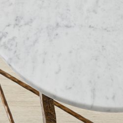 Azurra Hammered Metal Open Console Table (60")