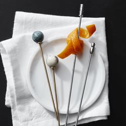 Williams Sonoma Short Stainless-Steel Cocktail Picks, Set of 6