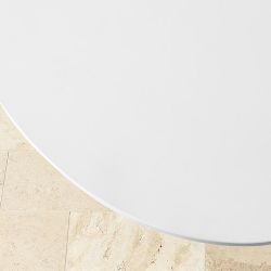 Tulip Outdoor Concrete Oval Dining Table, White (70")