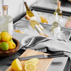 Larnaca Outdoor Slate Grey Metal Prep Table (58")