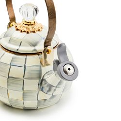 MacKenzie-Childs Sterling Check Whistling Tea Kettle