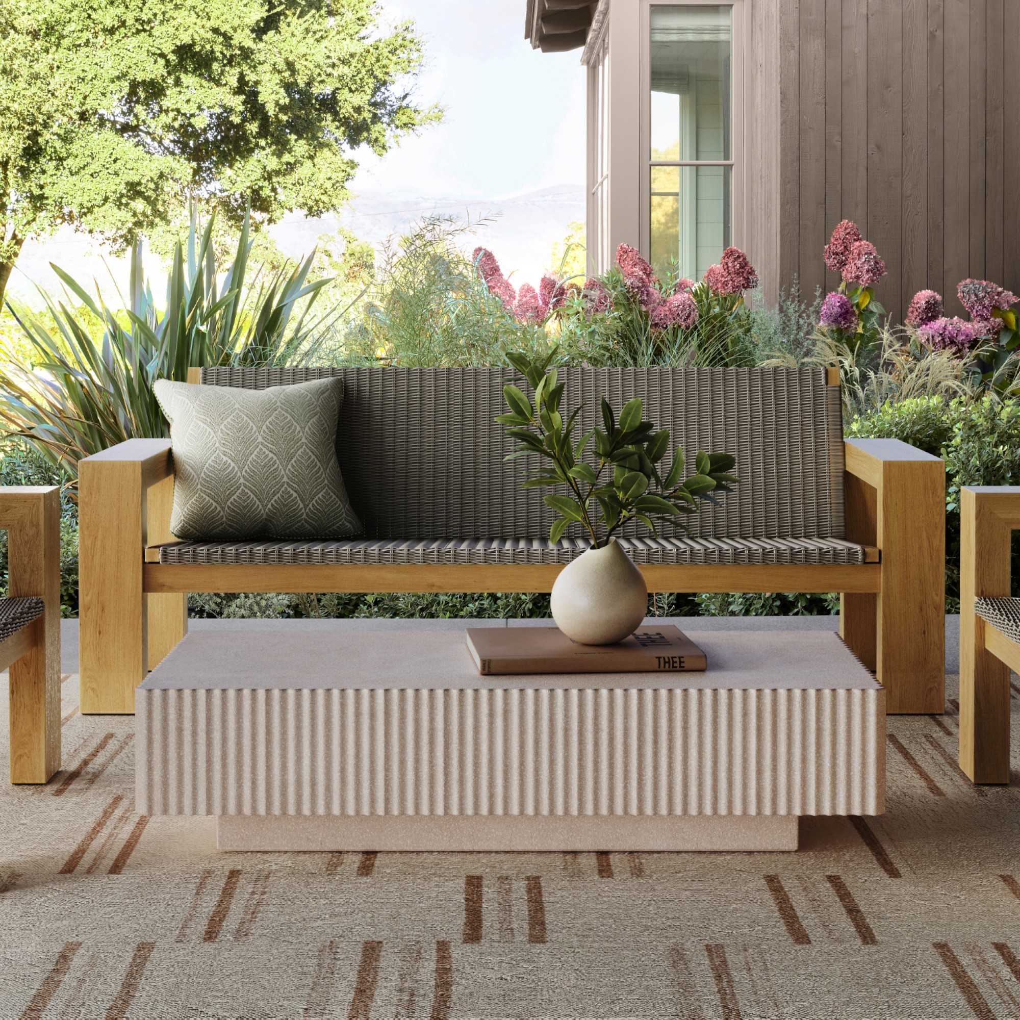 Marcel Rectangular Outdoor Coffee Table (51.5″) Sansujyuku sansujyuku.com