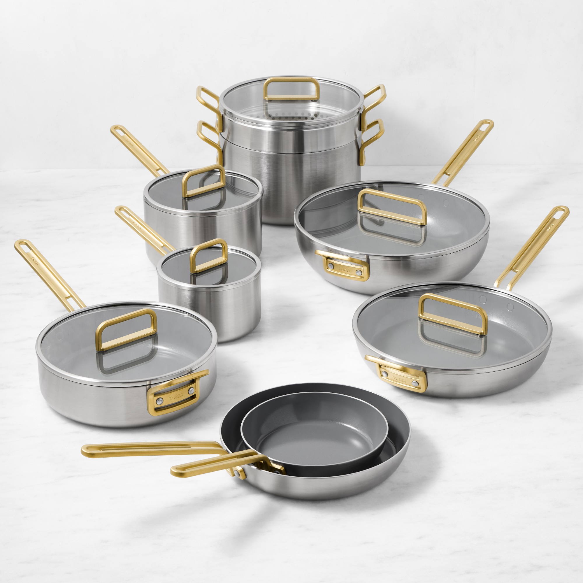 GreenPan Stanley Tucci Stainless-Steel Ceramic Nonstick 15-Piece Cookware Set Sansujyuku sansujyuku.com