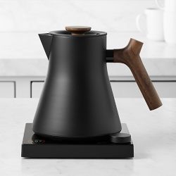 Fellow Corvo EKG Pro Studio Electric Kettle, Matte Black with Walnut Wood Handle