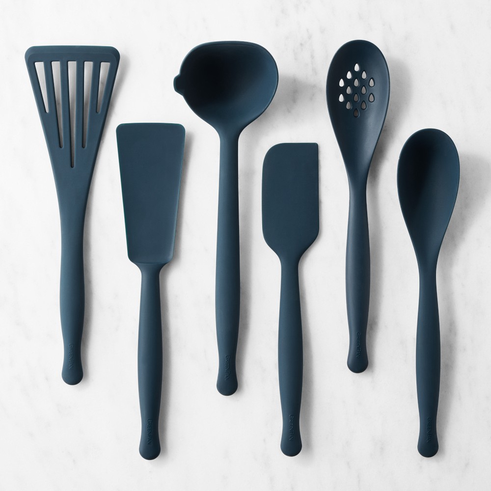 GreenPan™ Premiere Silicone Tools, Set of 6 - 6-Piece Set, Oxford Blue